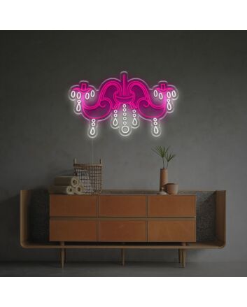 Elevate your space with the Crystal Chandelier LED Neon Sign, perfect for weddings, chic bars, and upscale store décor.