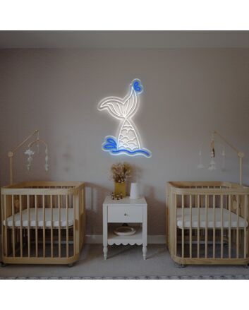 Brighten Up Your Living Space, Bar, or Seafood Restaurant with the Fish Jumping Into Water LED Neon Sign!