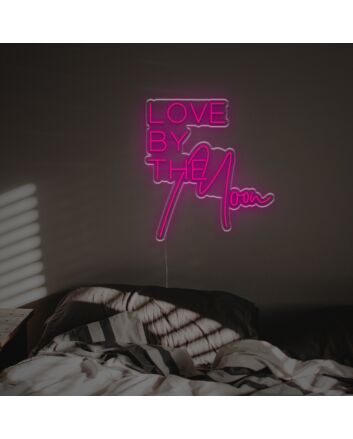 Brighten Your Wedding, Home, and Parties with the Enchanting Love By The Moon LED Neon Sign.