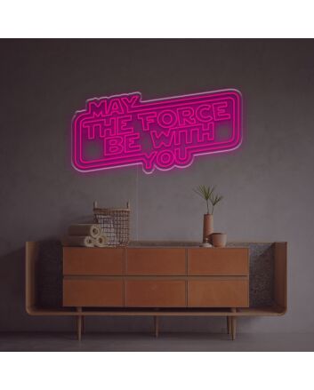 Light Up Your Space with May The Force Be With You LED Neon Sign - Perfect for Mancaves, Home Theaters, and Sci-Fi Themed Parties