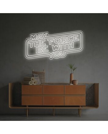 Light Up Your Space with May The Force Be With You LED Neon Sign - Perfect for Mancaves, Home Theaters, and Sci-Fi Themed Parties
