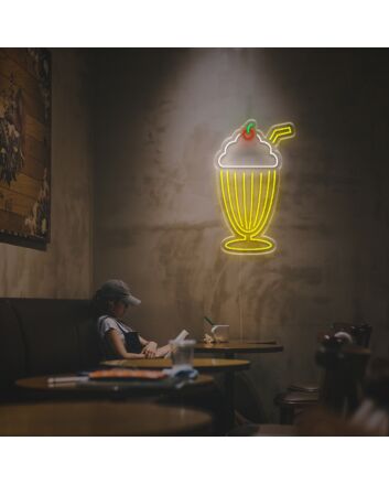 Brighten Your Bar, Kitchen, or Café with the Charming Milkshake With Cheery LED Neon Sign