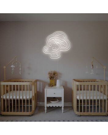 Brighten Your Child's Bedroom or Play Area with the Mushrooms Forkid Room LED Neon Sign for a Whimsical Touch.