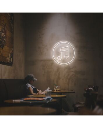 Set the Perfect Ambiance in Your Home, Office, or Music Event with the Musical Symbol With Circle LED Neon Sign.