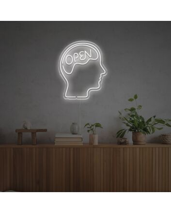 Elevate Your Home, Office, or Bar Ambiance with the Open Brain LED Neon Sign.
