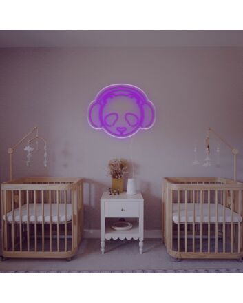 Brighten Up Your Space: Panda With Earphone LED Neon Sign Perfect for Home Decor, Trendy Offices, and Cool Bars