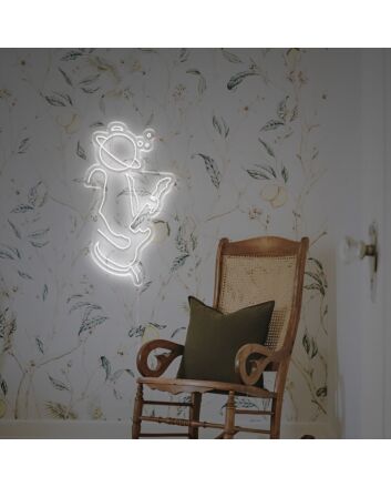Elevate Your Music Studio or Bar Ambiance with the Guitarist With Planet LED Neon Sign.
