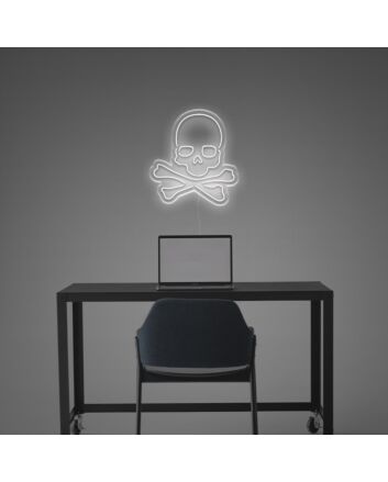 Brighten Up Your Bar or Halloween Bash: Skull With Bones LED Neon Sign Adds a Spooky Glow.