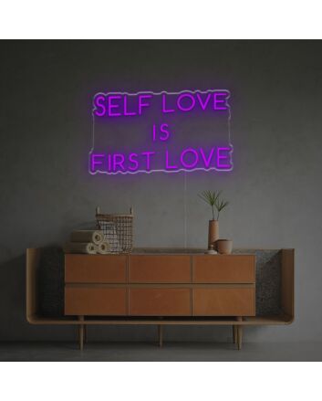 Brighten Your Bedroom, Office, or Yoga Studio with the Self Love Is First Love LED Neon Sign.