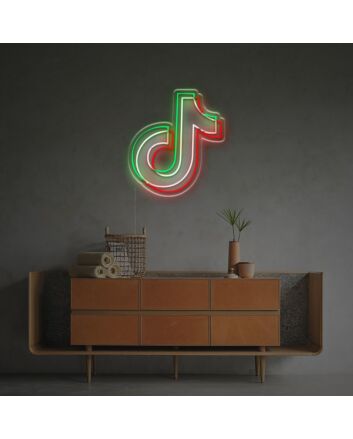 Brighten Up Your Social Space: TikTok Logo LED Neon Sign for Bars, Stores, and Trendy Home Offices