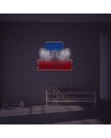Brighten Up Your Gym, Office, or Bar Ambiance with the Big Gym Club LED Neon Sign.
