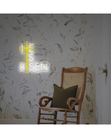 Brighten Your Space: He Is Risen LED Neon Sign - Perfect for Home, Church, and Easter Celebrations.