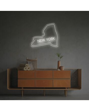 Enhance Your Space: New York Map Outline LED Neon Sign - Perfect for Bars, Offices, and Theme-Based Weddings
