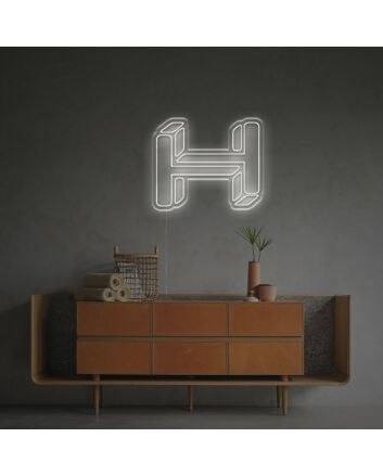 Brighten up Bars, Weddings, and Office Spaces with the Three-Dimensional Letter H LED Neon Sign.