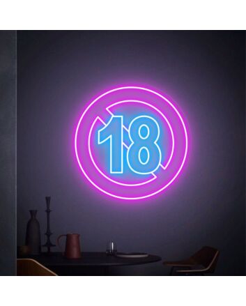 Elevate your entertainment space with 18 Neon Sign Adults Only Neon Sign, perfect for bars, game rooms, and exclusive parties.
