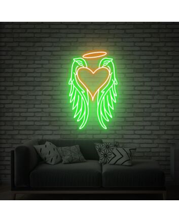 Elevate Your Space with Angel Wings Neon Sign Led Light Sign for a Divine Touch in Home, Office, Bar, or Event Decor.