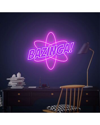 Brighten Up Any Room or Celebration: Bazinga Neon Sign for Bedroom, Party, Halloween, and Home Decor Essentials.