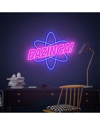 Brighten Up Any Room or Celebration: Bazinga Neon Sign for Bedroom, Party, Halloween, and Home Decor Essentials.