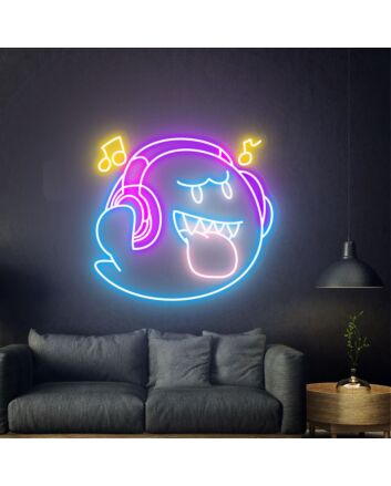 Add a Spooky Glow to Your Home, Office, or Halloween Party with Boo Neon Sign Super Boo Cute Ghost Neon Sign.
