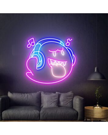 Add a Spooky Glow to Your Home, Office, or Halloween Party with Boo Neon Sign Super Boo Cute Ghost Neon Sign.