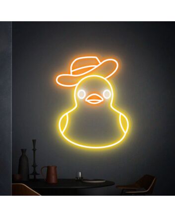 Brighten Up Your Bar, Game Room, or Man Cave with the Whimsical Cowboy Duck Led Sign - A Perfect Fusion of Fun and Light.