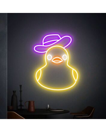 Brighten Up Your Bar, Game Room, or Man Cave with the Whimsical Cowboy Duck Led Sign - A Perfect Fusion of Fun and Light.