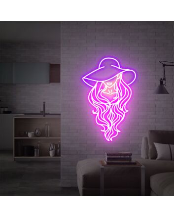 Brighten Your Western Themed Decor: Perfect for Bars, Home, and Weddings - Cowgirl Neon Sign Girl In A Cowboy Hat Led Neon Light.