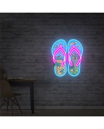Brighten Up Your Beach House or Summer Party with Flip Flops Art Bedroom Led Uv Neon Sign