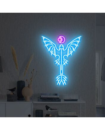 Brighten Your Bar, Office, and Special Events with the Mystical Flying Dragon Chasing Sun And Moon Neon Sign.