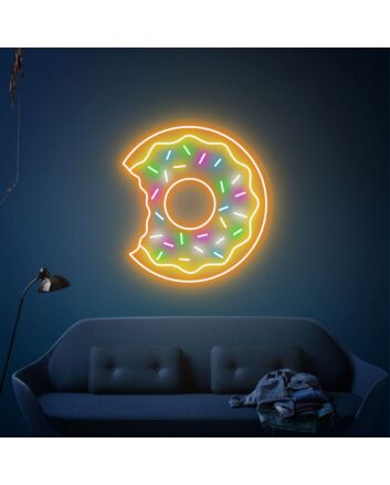 Brighten Your Café or Sweeten Your Home Decor with the Food Neon Sign Sweet Donuts Sign Coffee Bar Sign Pink LED Light Dessert.