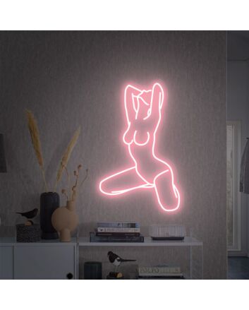 Bring a Radiant Glow to Your Bedroom, Salon, or Bachelorette Party with the Girl Lady Neon Sign Woman Body Neon Sign.