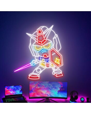Brighten Up Your Kids&#039; Space and Celebrate in Style: Gundam Robot Anime Neon for Bedroom Decor, Parties, and Unique Graduation Gifts for Teens.