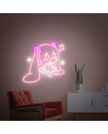 Elevate your game room and anime-themed parties with the Hatsune Miku Neon Sign Music Animal Neon Lights Decor, perfect for adding a vibrant touch to your home, office, or store ambiance.