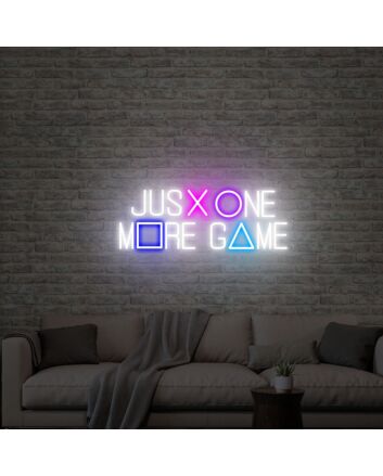 Brighten Up Your Gaming Sanctuary and Add a Playful Ambiance to Parties with the Just One More Game Neon Sign - Perfect for Bedrooms, Game Rooms, and Kid-Friendly Spaces!