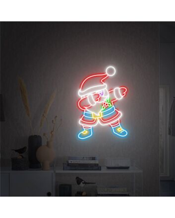 Brighten Your Festivities: Ideal for Home Decor, Office Cheer, and Holiday Parties - Light Up Santa Claus LED Neon Sign Father Christmas Gifts.
