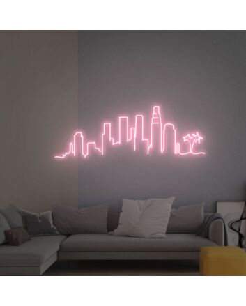 Brighten Your Space: Los Angeles Skyline City Skyline, Perfect for Home, Office, and Bar Aesthetics