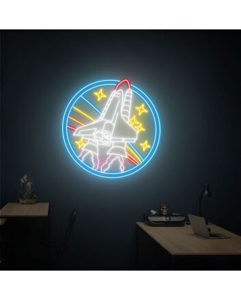 Brighten Your Space with Nasa Round Sign Handcrafted Led Neon Sign - Perfect for Home Decor, Offices, and Themed Parties