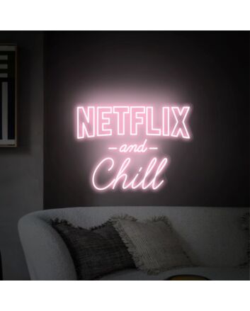 Enhance Your Entertainment Space with the Netflix And Chill Neon Sign: Perfect for Home Theaters, Game Rooms, and Cozy Date Nights.