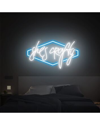 Brighten Up Your Space: She Is Crafty Neon Sign Light for Office, Living Room, Bars, and Weddings Wall Art Decor