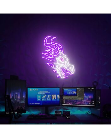 Brighten Your Home, Bar, or Game Room Ambiance with Skull Dragon Neon Sign For Wall.