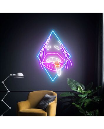 Enhance Your Bar, Office, or Home Ambiance with the Unique Smoking Woman Neon Sign - A Perfect Blend of Artwork and Handmade LED Personalized Gifts Ideal for Weddings, Parties, and Store Decorations.