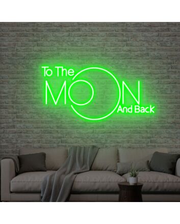 Elevate Your Space with To The Moon And Back Neon Sign Moon Decor - Perfect for Bedrooms, Romantic Evenings, and Special Celebrations.