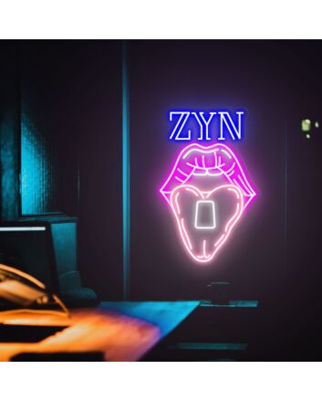 Brighten Up Your Bar, Lounge, or Bedroom with the Edgy Charm of Zyn Lips Neon Sign Tongue Marijuana Neon Sign Joint Wall Art.