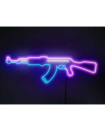 Brighten Up Your Boy&#039;s Room, Game Nights, and Man Cave with the Ak47 Light Sign Rifle Neon Sign.