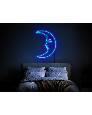 Elevate your ambiance: Crescent moon light Moon neon sign for enchanting home decor, lively parties, and romantic weddings.