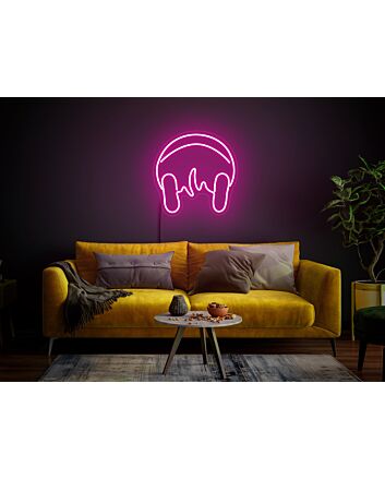 Brighten Your Space: Headphone LED Sign Music Neon Sign - Perfect for Home Decor, Office Vibes, Stores, Bars, and Wedding Parties.