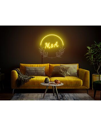Brighten Your Special Day and Spaces: Initials Neon Sign for Wedding & Reception, Perfect for Home Decor, Parties, and Store Highlights.