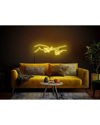 Brighten Your Bar, Office, and Special Events with the Artistic Smoking Hand Neon Sign - Creation Of Adam's Hands of God Light Smoke Neon Sign