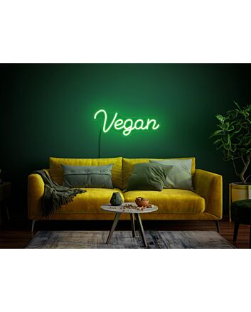 Brighten Your Dining Space, Office, or Storefront with the Versatile Vegan Neon Sign - Perfect for Cafes, Food Establishments, and Chic Home Decor Environments.