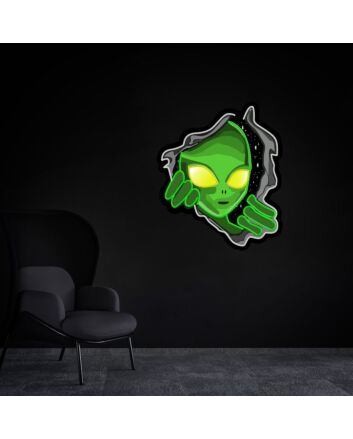 Transform Your Space: Acrylic Board Rip Apart The Starry Sky Alien Led Uv Led Neon Sign - Perfect for Bars, Gaming Rooms, and Sci-Fi Themed Events.